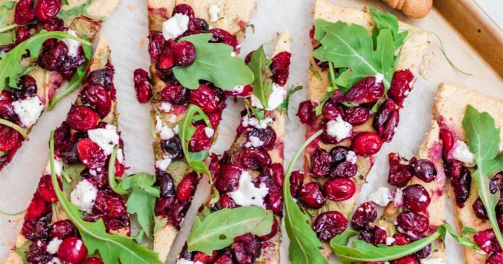 This flatbread is cut in a pattern that draws and invites the eye.